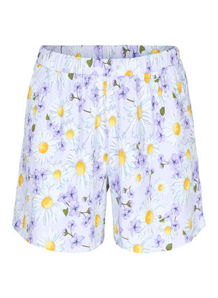 Løs pysjamas shorts med mønster, Lavender Blue AOP, Packshot image number 0