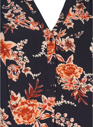 Blomstrete bluse i viskose, NS w. Red Flower, Packshot image number 2