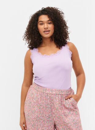 Topp med blondekant, Lilac Breeze, Model image number 0
