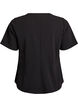 Kortermet bluse med figursydde innsnitt, Svart, Packshot image number 1