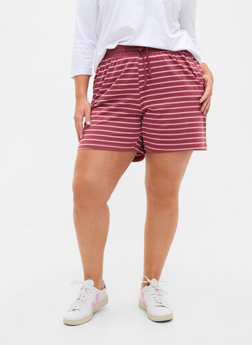 Bomullsshorts med lommer, Apple Butter Stripe, Model image number 1