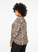 Smocket bluse med leopardmønster, Brun, Model image number 2