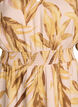 Midikjole i viskose med bladtrykk og smock i midjen, Gul, Packshot image number 2