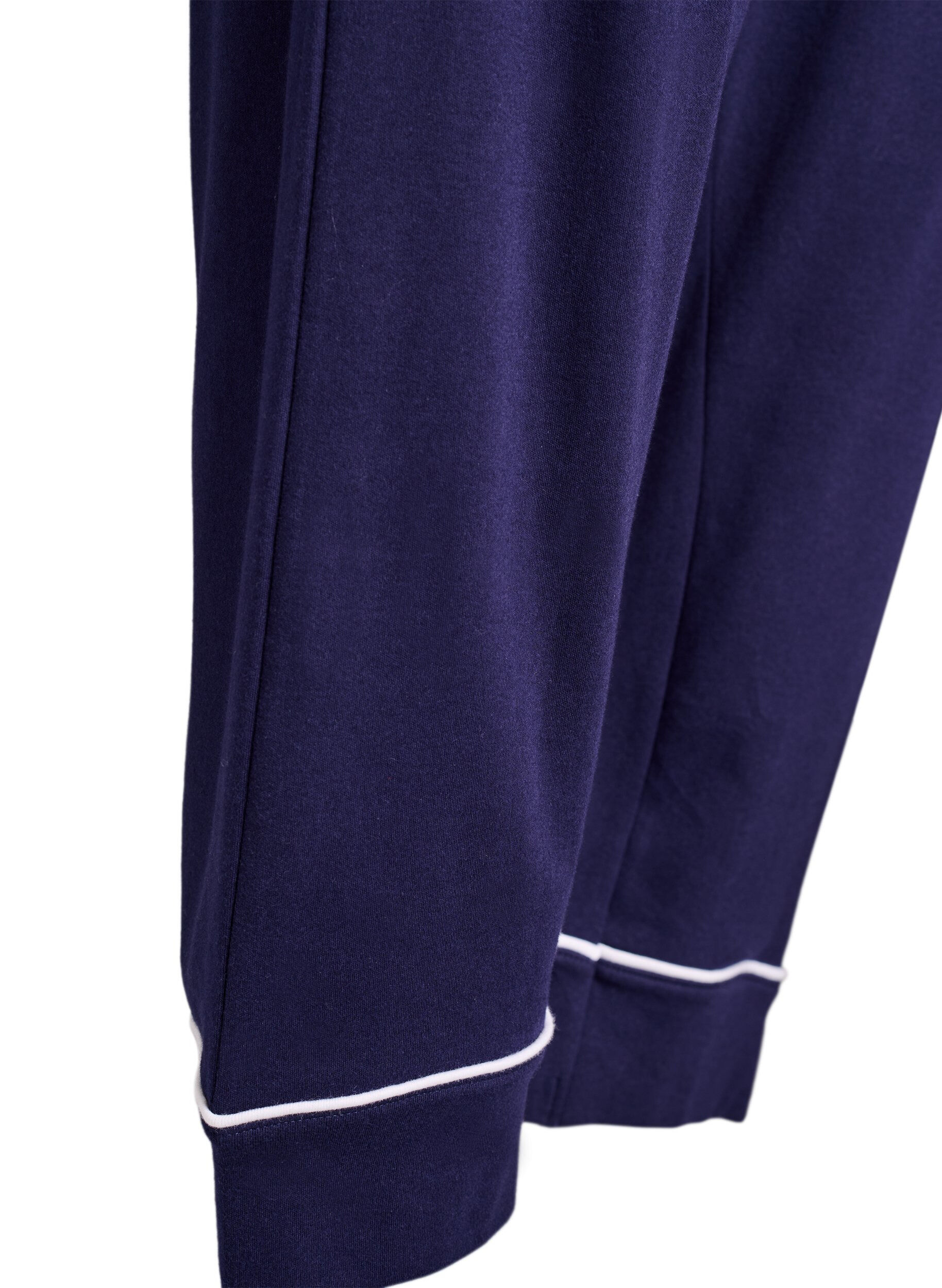ZizziBomullspyjamasbukser med h&oslash;y midje, Bl&aring;, Packshot image number 3