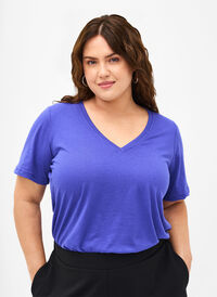 FLASH - T-skjorte med V-hals, Royal Blue, Model