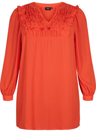 Langermet kjole med volanger, Orange.com