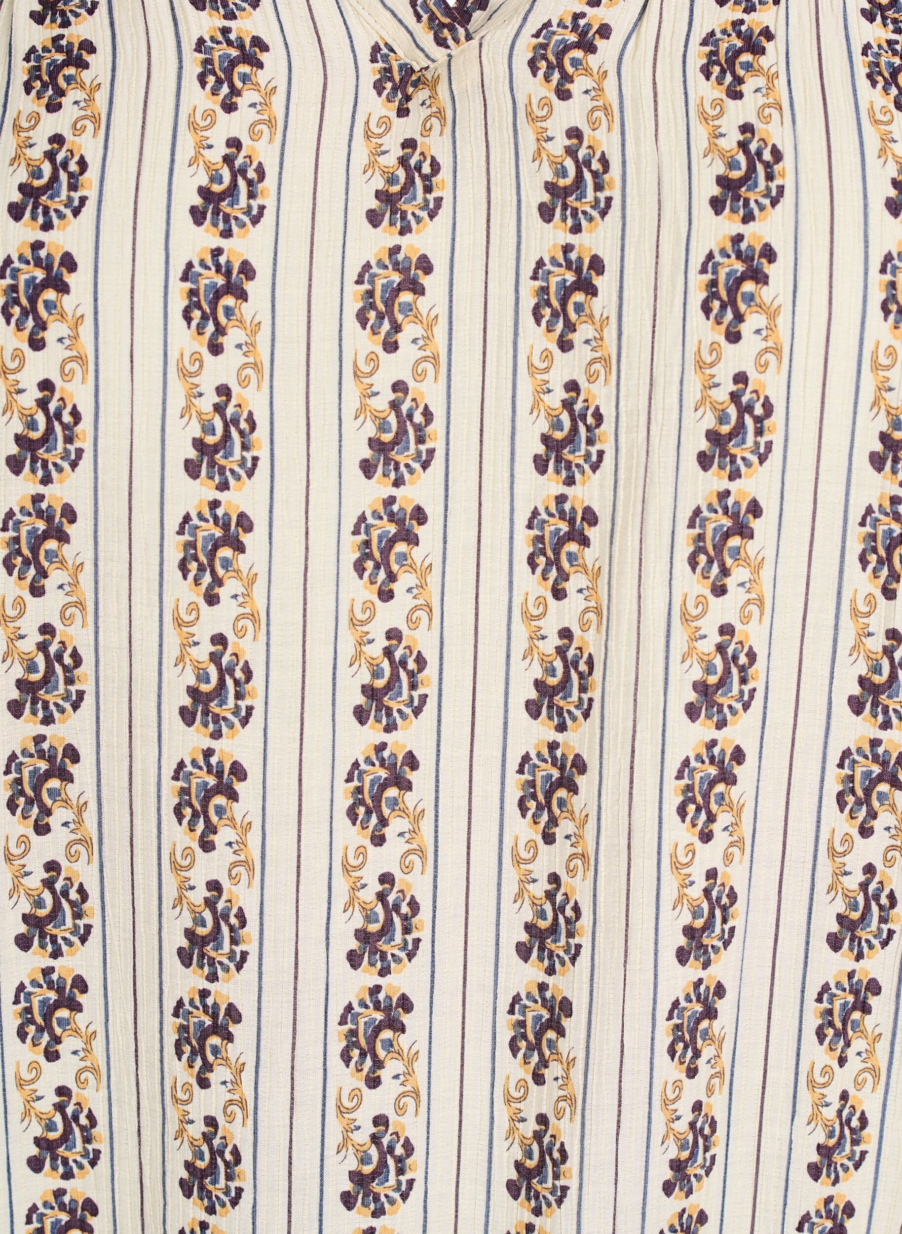 Zizzi Trykt bluse med smocket fold, Egret AOP, Packshot image number 2