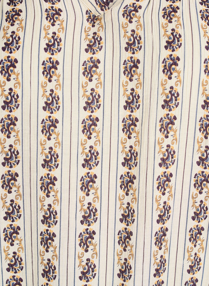 Trykt bluse med smocket fold, Egret AOP, Packshot image number 2