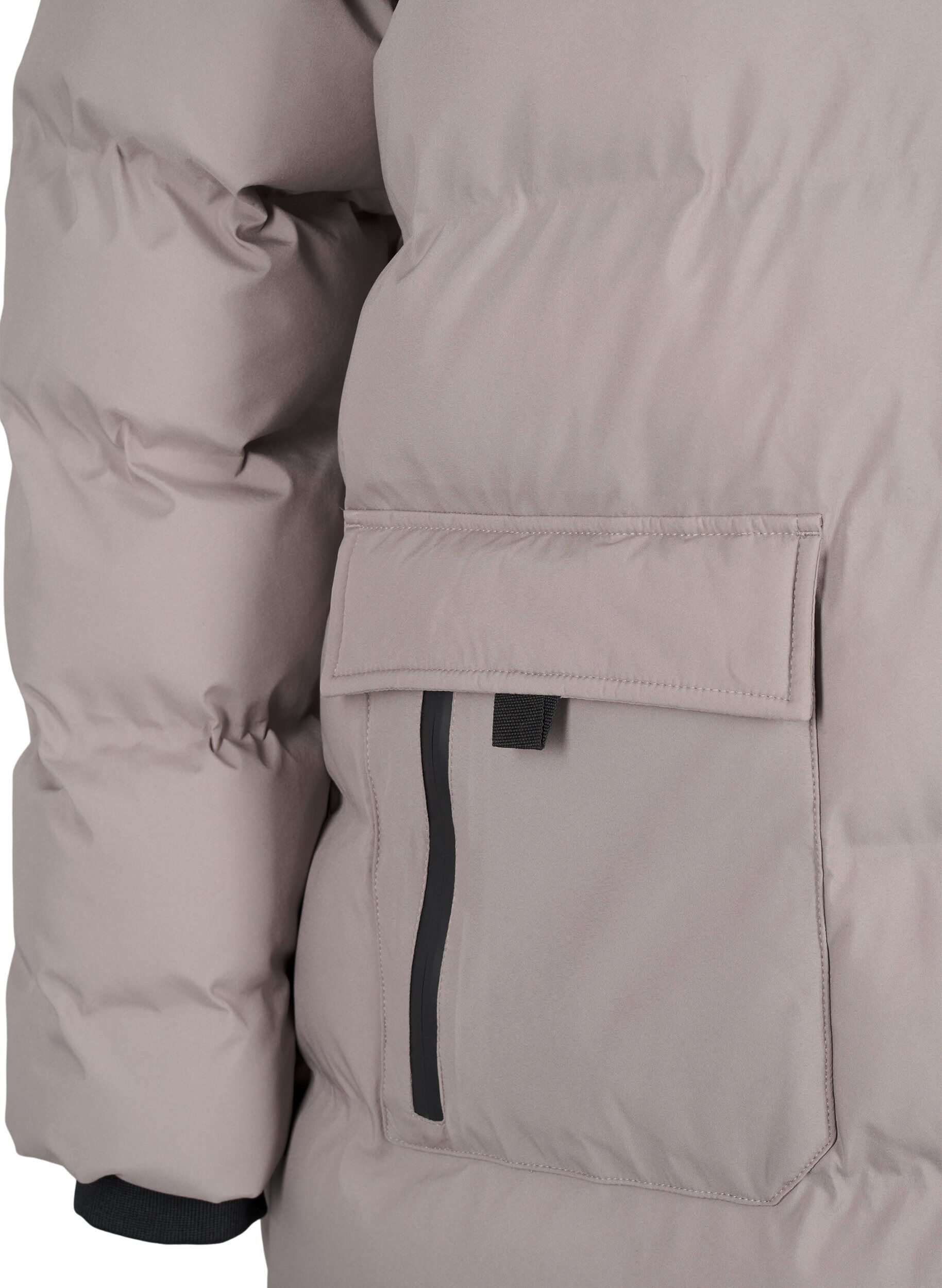 ZizziPufferjakke med hette og lommer, Beige, Packshot image number 3