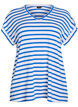 Stripete T-skjorte med V-hals, Blå, Packshot image number 0