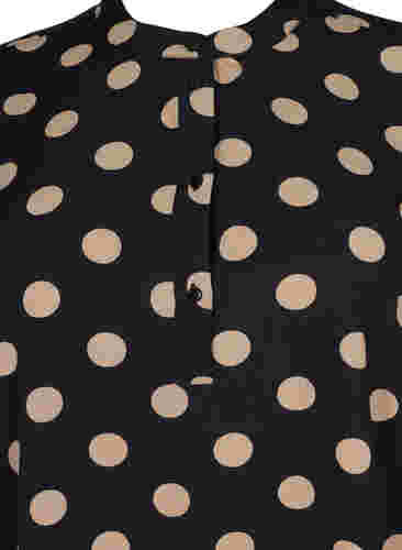 FLASH - Blomstrete tunika med korte ermer, Black Brown Dot, Packshot image number 2