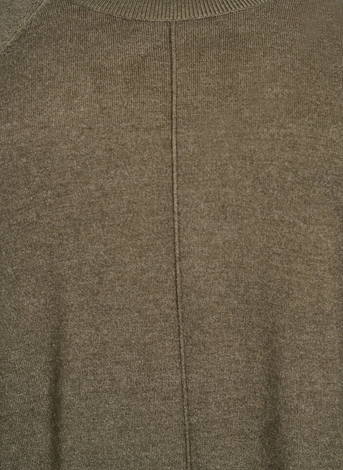 Kort strikkekjole med raglanermer og en midtsøm, Grønn, Packshot image number 2