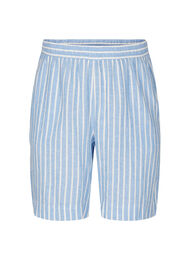 Stripete shorts i lin og viskose, Della Robbia Blue S.
