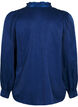 Langermet bluse med volanger og V-hals, Estate Blue, Packshot image number 1