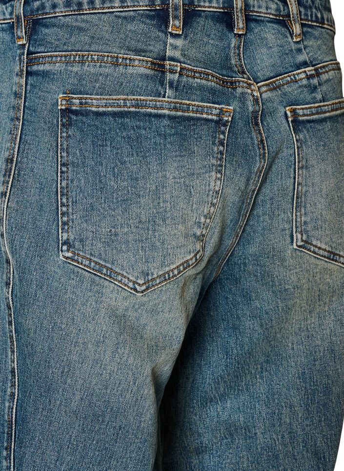Jeans med barrel fit og en slitt vask, Bl&aring;, Packshot