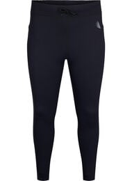 7/8-treningstights med lommer, Svart