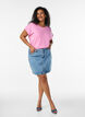 Kortermet T-skjorte i bomullsblanding, Rosa, Model image number 1