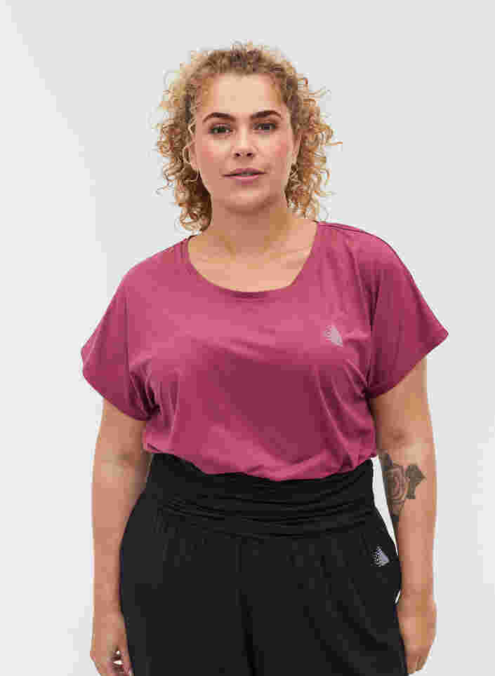 Ensfarget t-skjorte til trening, Violet Quartz, Model image number 0