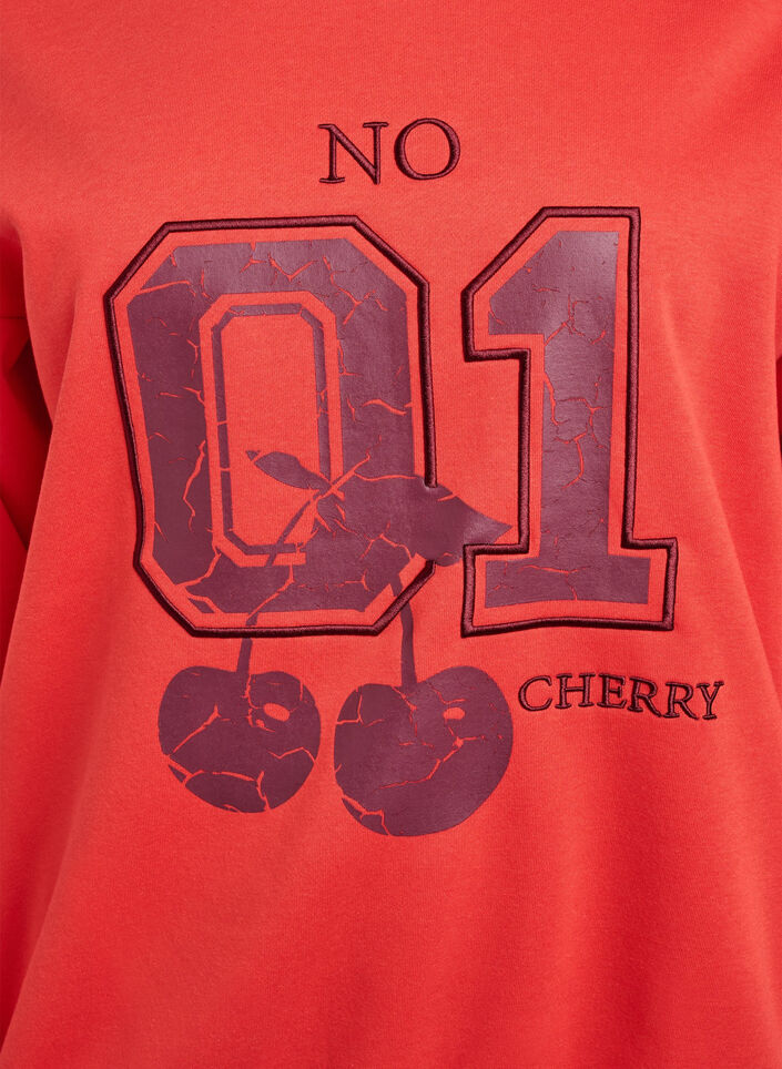 Genser med motiv foran, R&oslash;d, Packshot image number 2