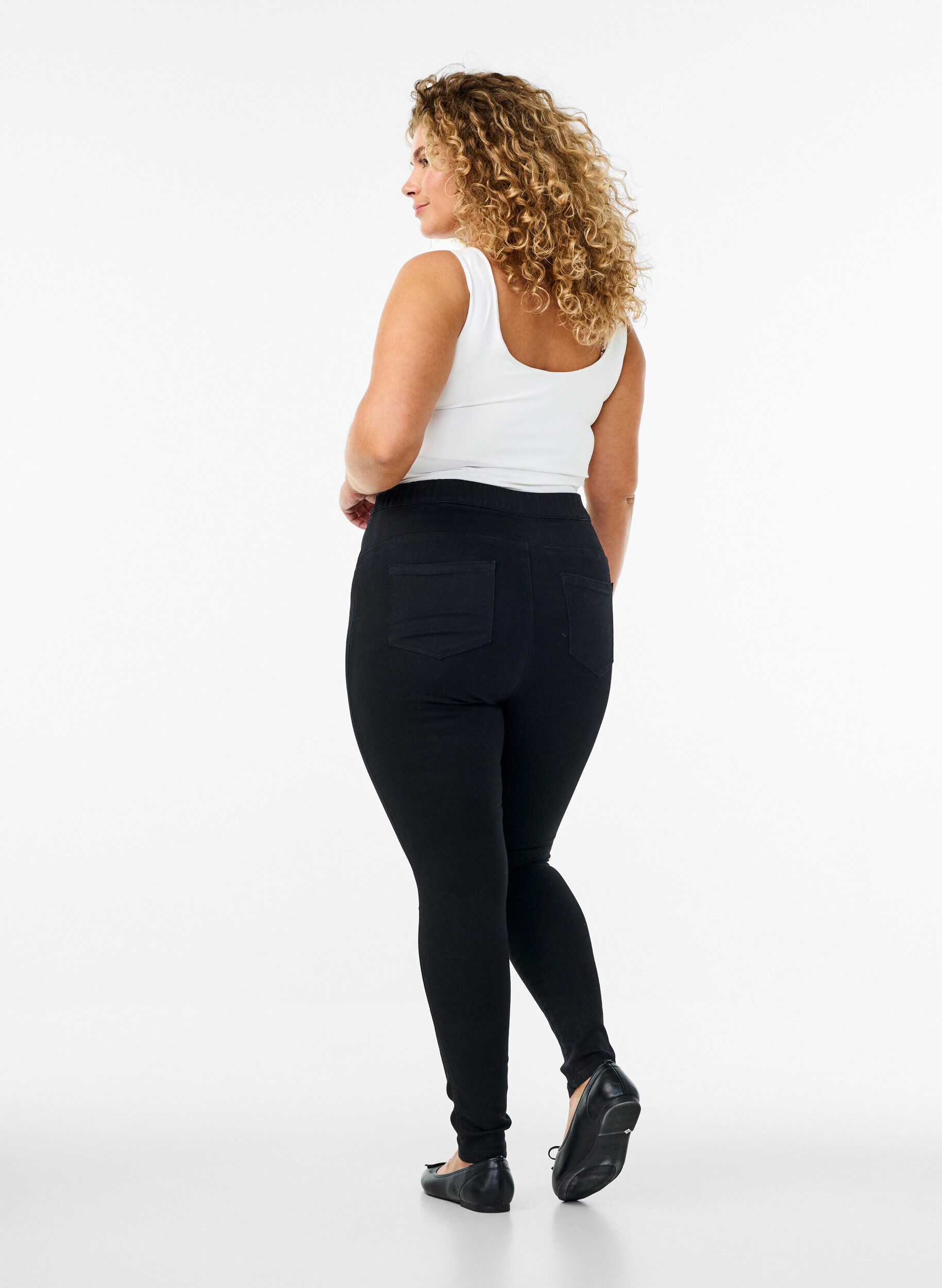 ZizziJeggings med h&oslash;y midje, Svart, Model image number 1
