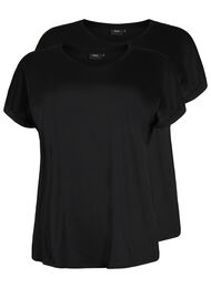 To-pakning t-skjorter med korte ermer, Black / Black