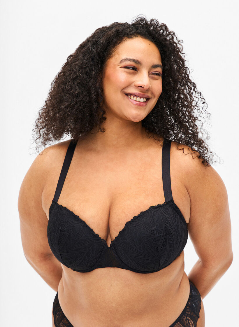 Formstøpt blonde-BH med bøyle, Black, Model
