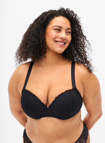 Zizzi Formstøpt blonde-BH med bøyle, Svart, Model image number 0