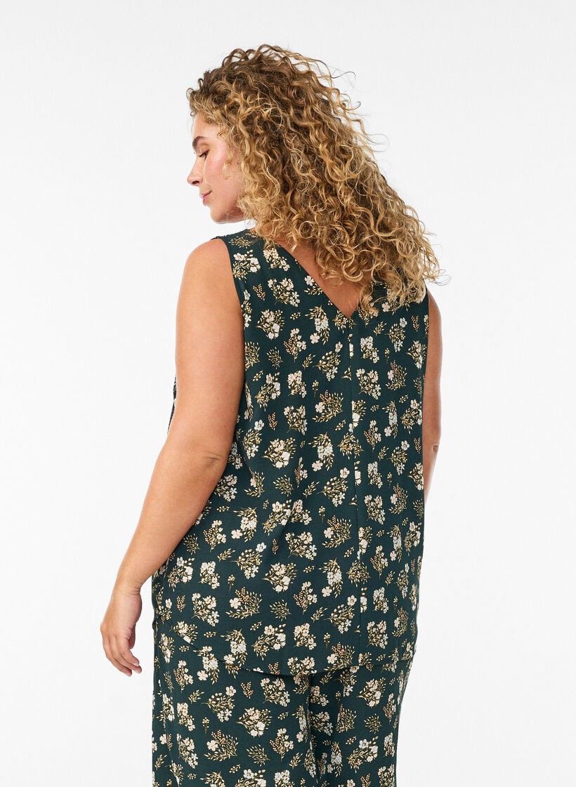 Culottebukser med m&oslash;nster, Svart, Model image number 2