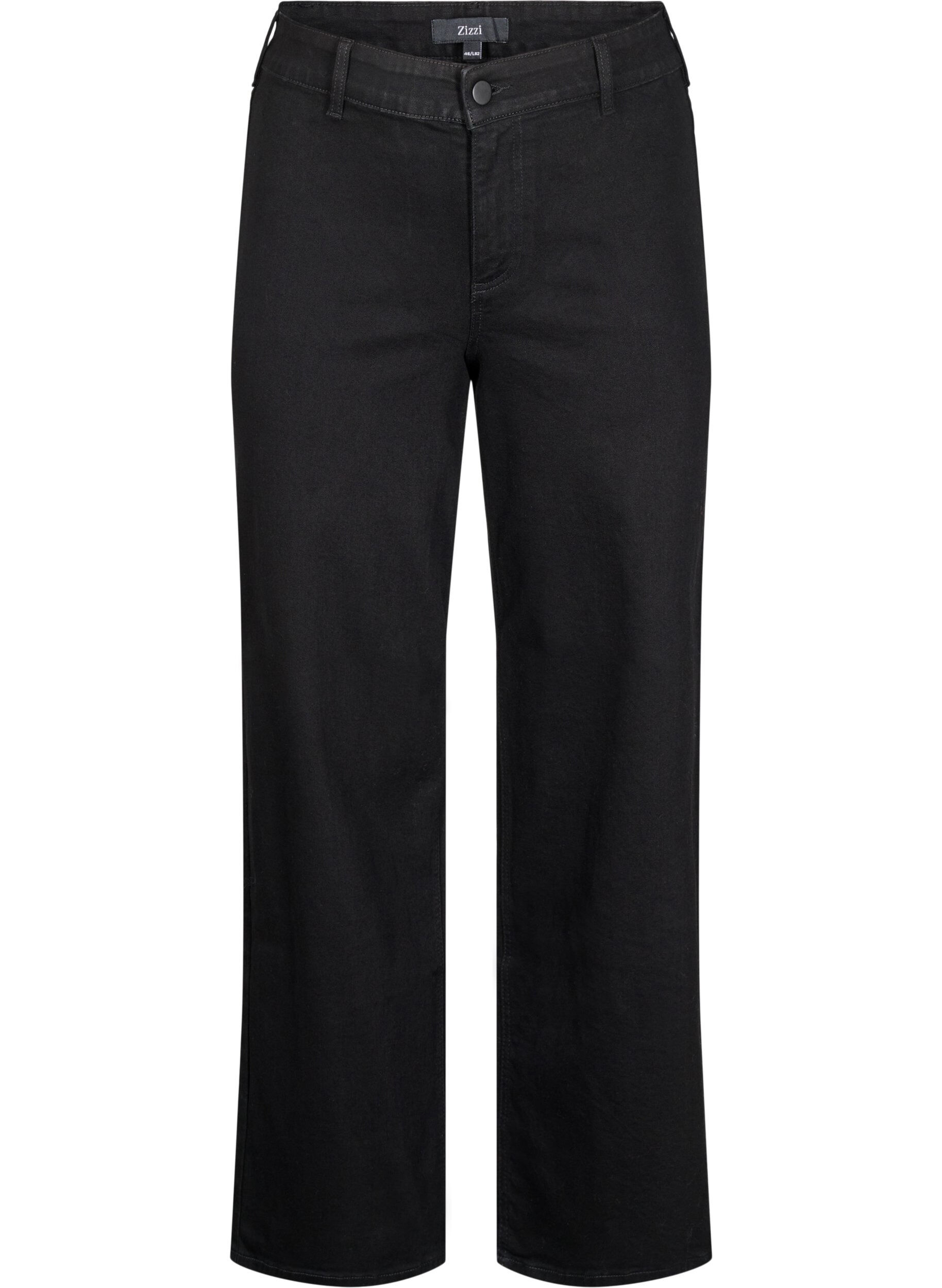 Jeans med h&oslash;y midje og vide ben