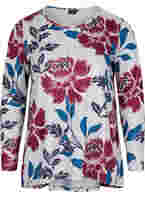 Blomstrete bluse med lange ermer, LGM Flower AOP