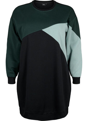 Lang hettegenser med colorblock, Scarab Color Block, Packshot image number 0