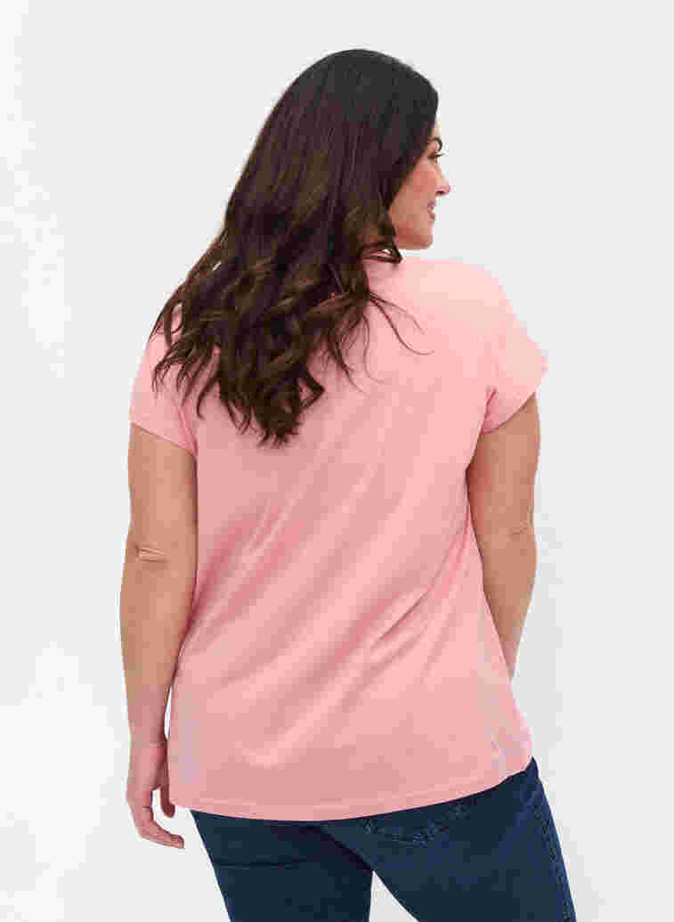 T-skjorte i bomull med mønster, Blush mel Leaf, Model image number 1