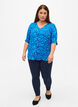 Bluse i viskose med knapper, Blue Small Flower, Model image number 2