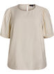 Viskose bluse med 1/2 ermer, Beige, Packshot image number 0