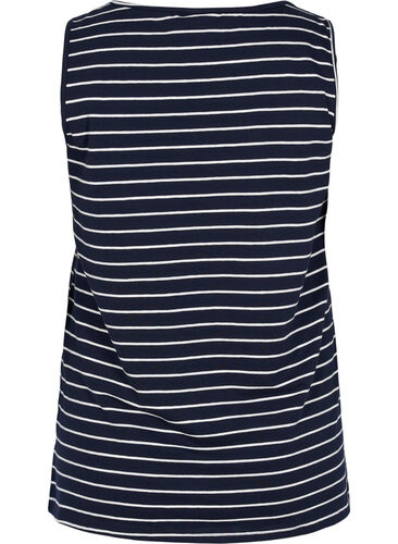Stripete topp i bomull, Blue Stripe, Packshot image number 1