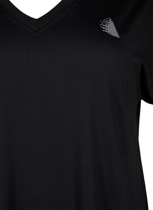 Trenings-t-skjorte med v-hals, Black, Packshot image number 2