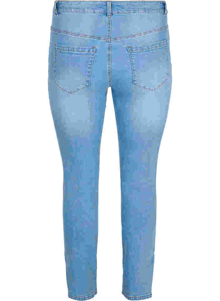 Amy jeans med høyt liv og splitt, Light blue, Packshot image number 1