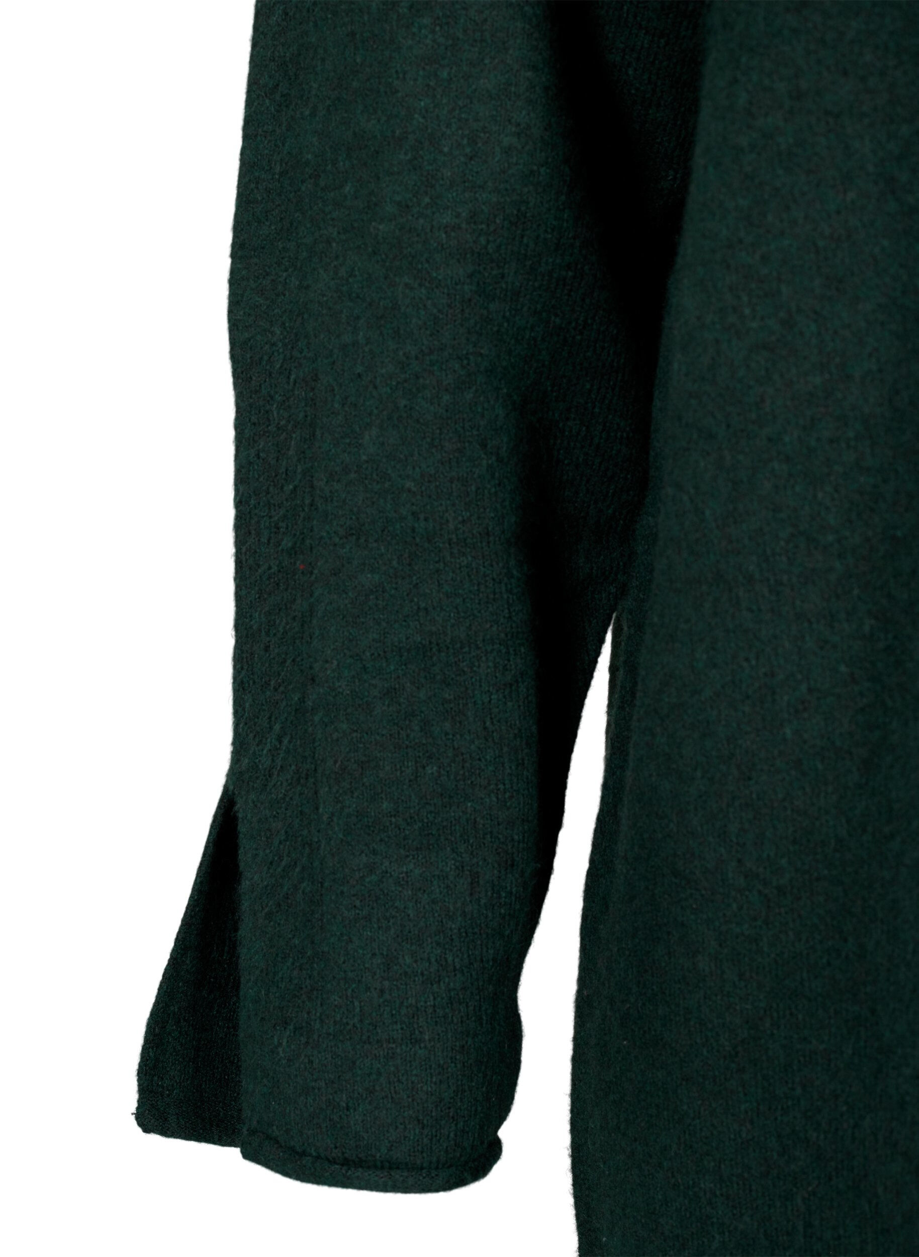 Zizzi Strikket kjole med rund hals og splitt, Scarab Mel., Packshot image number 3