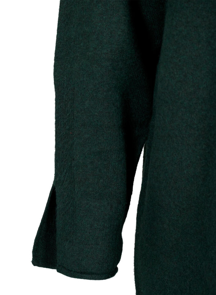 Strikket kjole med rund hals og splitt, Scarab Mel., Packshot image number 3