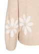 Strikket bluse med blomster, Simply Taupe Comb, Packshot image number 3