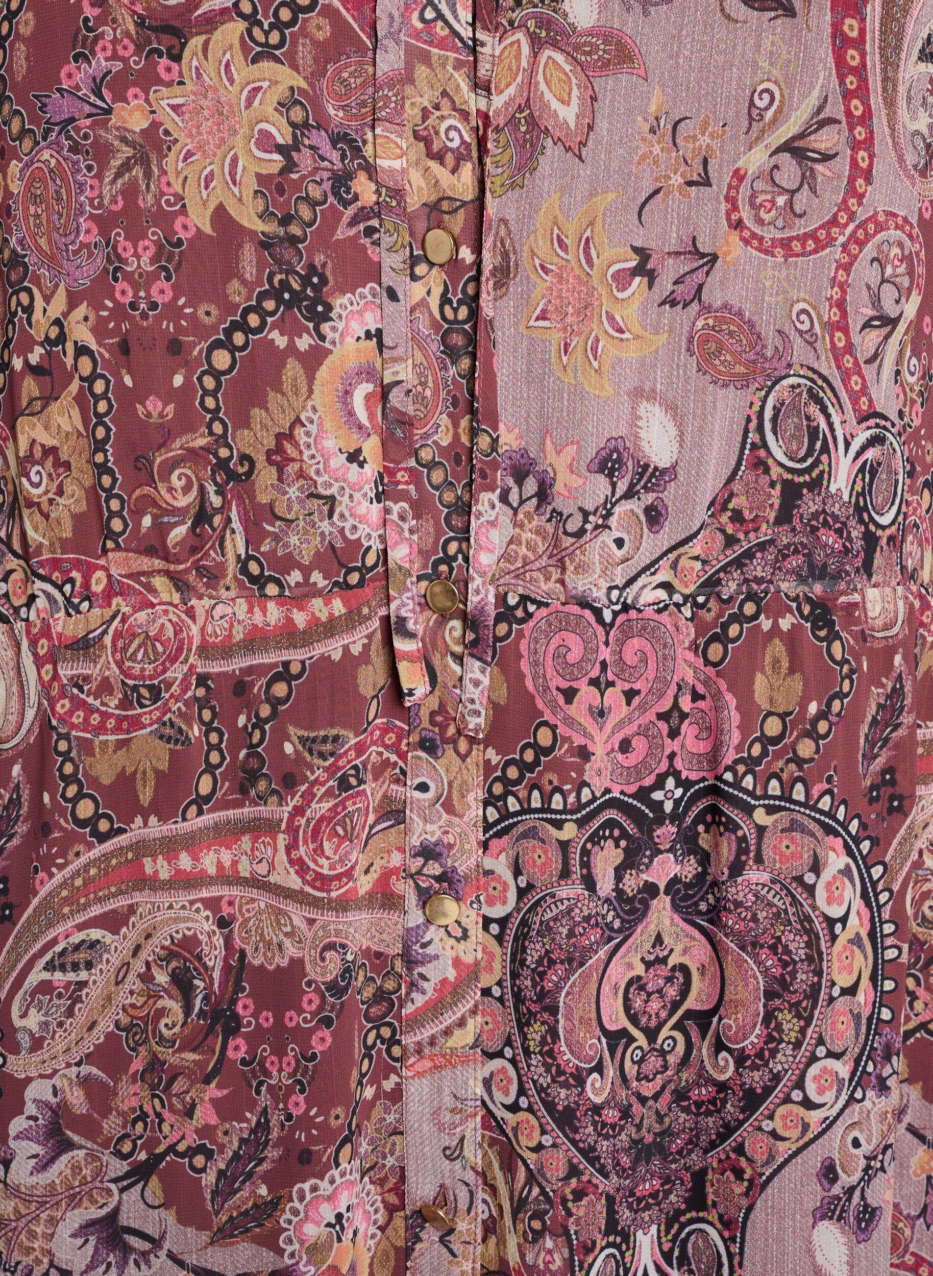 ZizziMidikjole med paisley-trykk og elastisk midje, Lilla, Packshot image number 2
