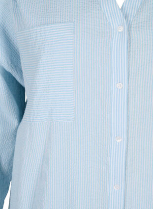 Stripete skjortekjole i bomull, Blue Stripe, Packshot image number 2