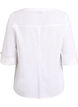 Bluse i bomull med V-hals, Hvit, Packshot image number 1