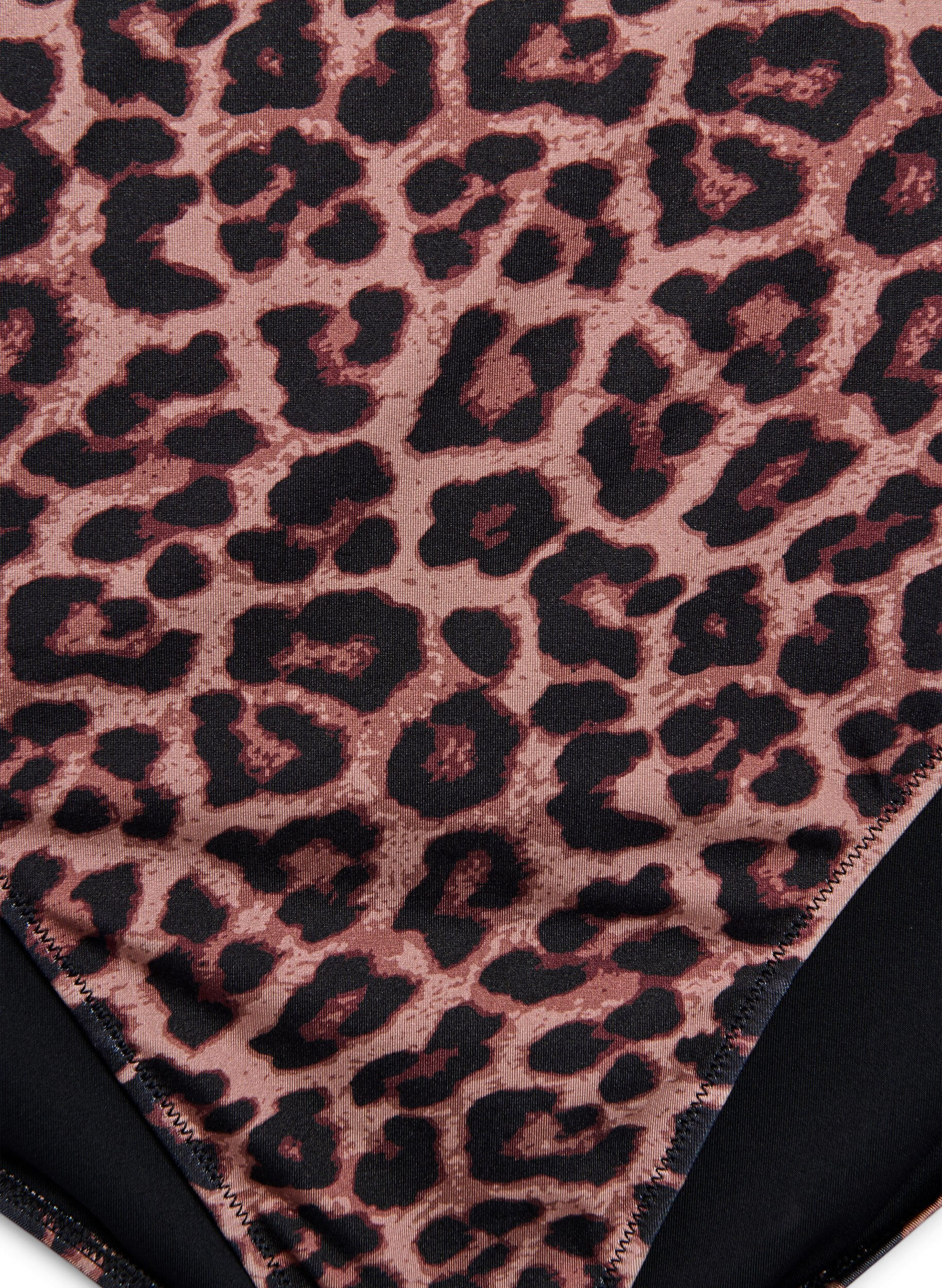 Zizzi Leopard bikinitruse med h&oslash;y midje, Brun, Packshot image number 2