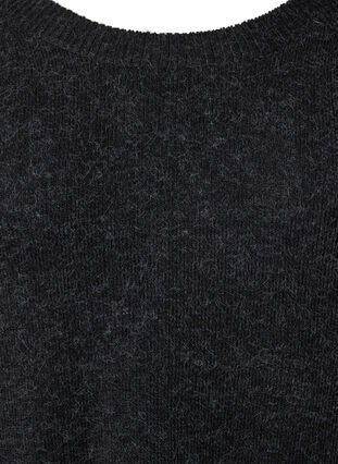 Melert strikket kjole med knapper, Dark Grey Melange, Packshot image number 2