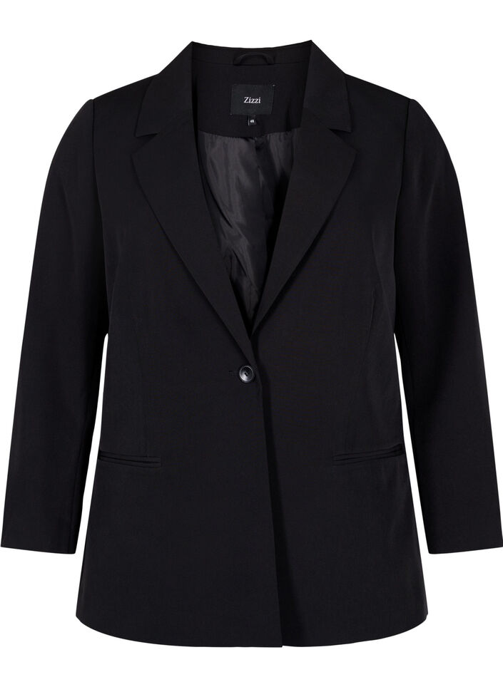 Blazer som lukkes med én knapp, Black, Packshot image number 0