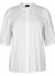 Skjortebluse med volanger og broderie anglaise, Hvit, Packshot image number 0