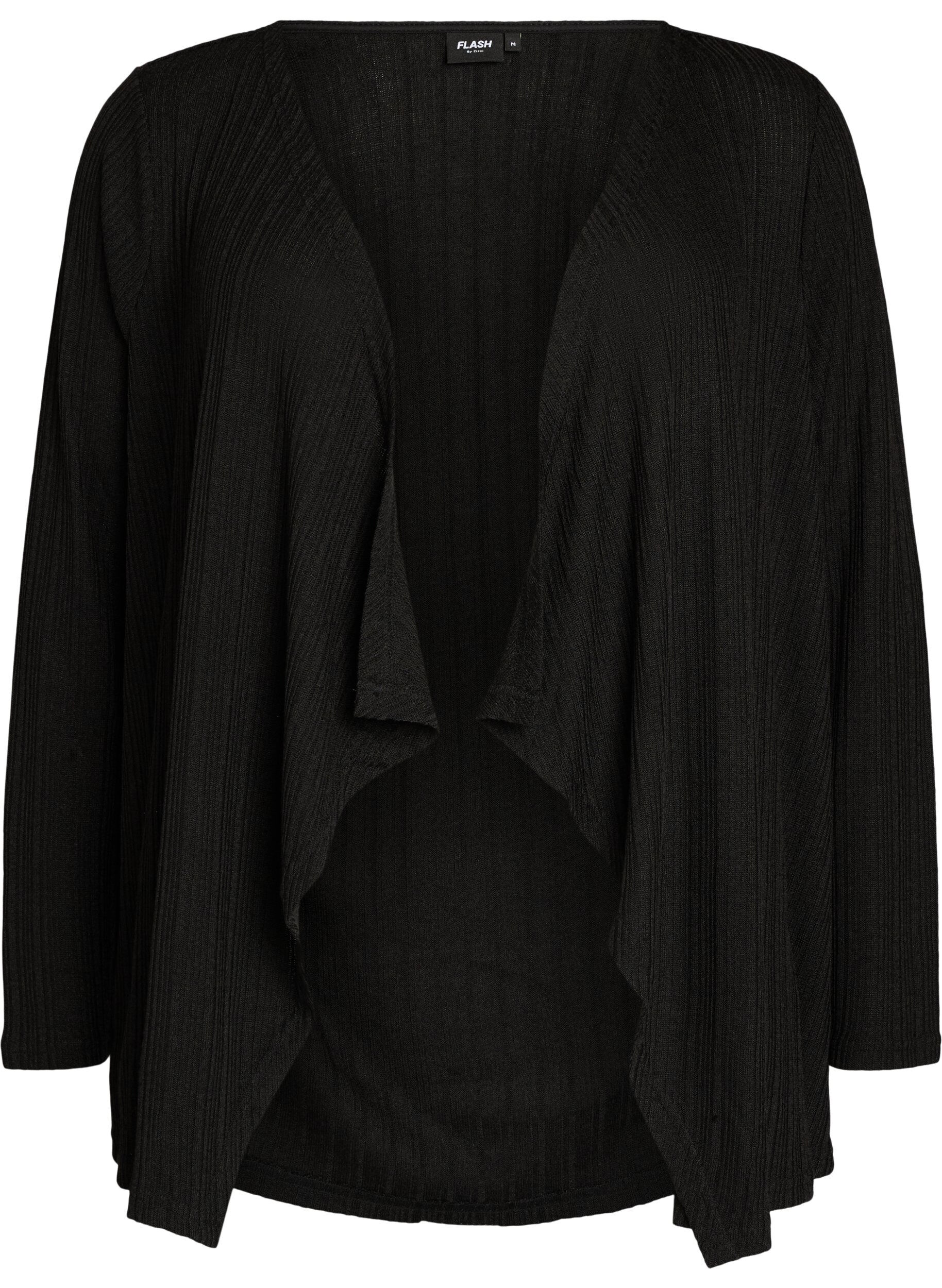 &Aring;pen cardigan i teksturert jersey