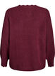 Strikkebluse med b&oslash;lgete kanter, M&oslash;rk Bordeaux, Packshot image number 1
