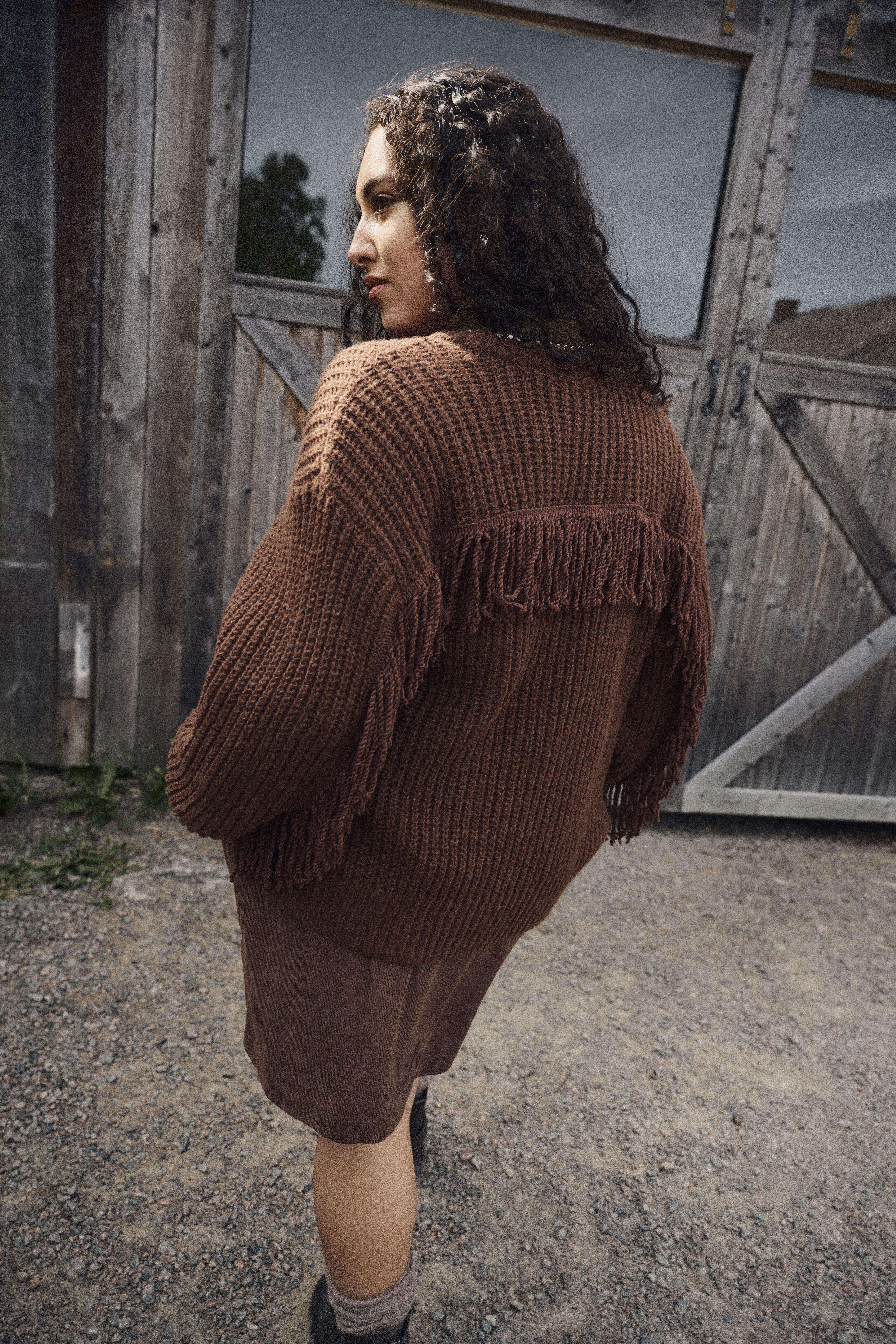 Strikk med frynser, , Model